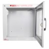 zoll aed plus wall mount cabinet alarm with front door open showing empty interior and clear door panel