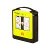A black and yellow defibrillator