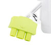 a close up image of the green connector attached the pads for the Vivest X1 & X3 defibrillator