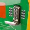 DefibSafe2 Defibrillator Cabinet close up showing combination lock