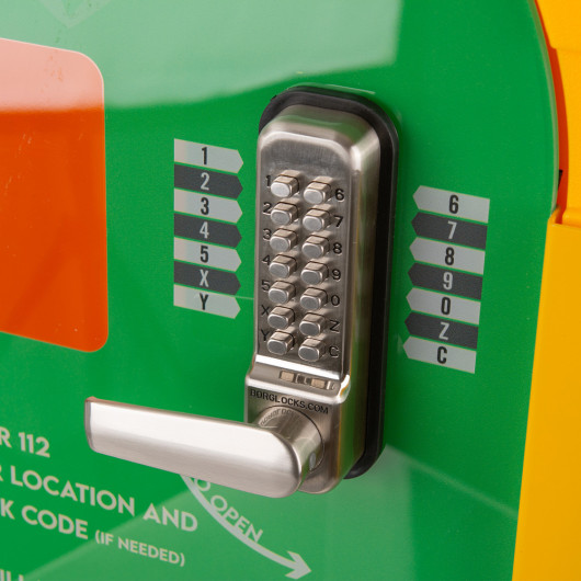 Defib Lock Box Code Signs DefibSafe2 Outdoor Defibrillator Cabinet with Code Lock, Heating System ...