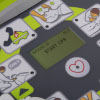 A close-up of the defibrillator LCD screen