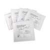 a set of 5 white square packages each containing a set of replacement gel pads for the training cpr-d-padz from zoll 