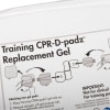an infographic showing how to attach the replacement gel pads to an existing set of training Zoll CPR-Delectrodes 