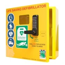 1000 model - outdoor heated defibrillator cabinet with code lock 