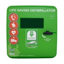 Polycarbonate Outdoor Defibrillator Cabinet with Code Lock, Heating and Light - Green