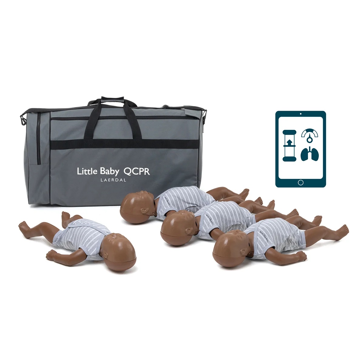 Little Baby QCPR Training Manikin Four Pack - Dark Skin