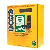 2000 model - outdoor heated defibrillator cabinet with code lock 