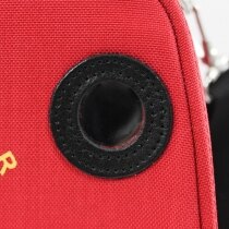 The Schiller carry case has a bright red finish for ease of identification