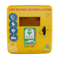 Polycarbonate Outdoor Defibrillator Cabinet with Code Lock, Heating and Light - Yellow