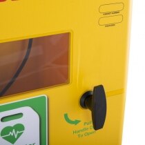 Wing style handle provides easy access to your AED