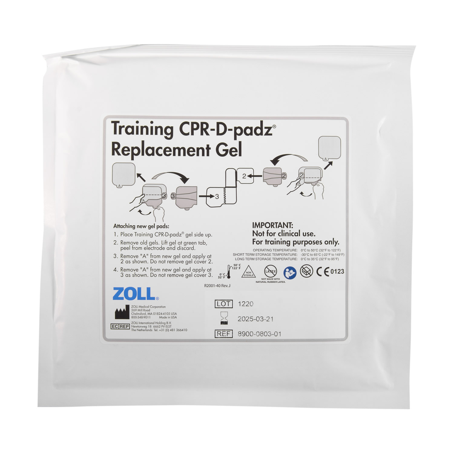 Zoll AED Plus Replacement Training Gel Pads - 5 pairs