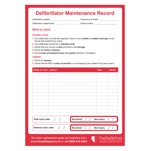 Free Defibrillator Maintenance Checklist - PDF Download