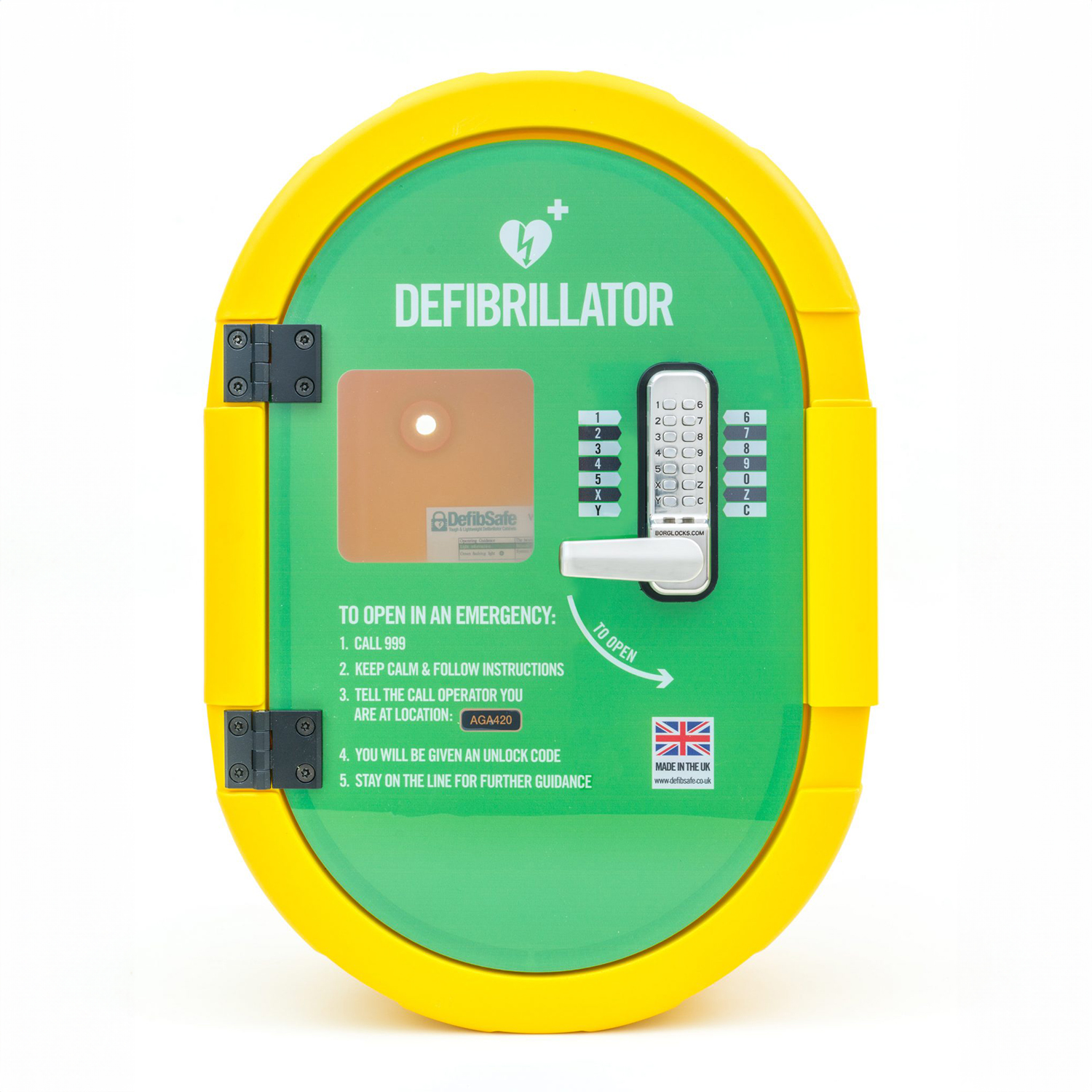 DefibSafe2 Outdoor Defibrillator Cabinet with Code Lock, Heating System and LED Light
